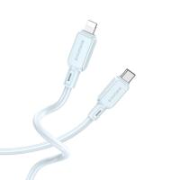 Кабель Type-C to Lightning Borofone BX94 Crystal Color, 1m, голубой
