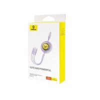 Кабель USB to Lightning/Type-C/Micro Baseus P10362900511-00 Leo Retractable, 1.1м, 3.5A, фиолетовый