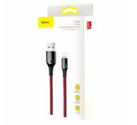 Кабель USB to Lightning Baseus C-shaped, 1.0м, 2.4A, красный