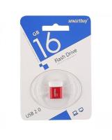 Флешка USB 16 Гб SmartBuy LARA, USB2.0, пластик, красный