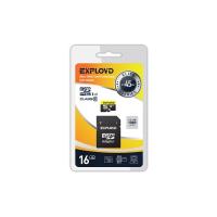 Карта памяти microSDHC 16 Гб Exployd, Class10, UHS-1 Elite SD 45 MB/s, с адаптером