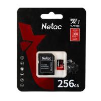 Карта памяти microSDXC 256Gb Netac, Extreme Pro, P500, Class10 UHS-I U3 A1, с адаптером