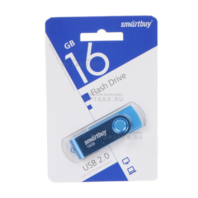 Флешка USB 16Gb SmartBuy Twist, USB 2.0, синий