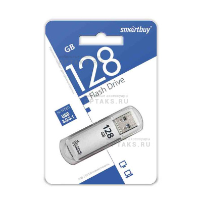 Флешка USB3.0 128 Гб Smartbuy  V-Cut  серебро