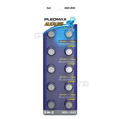 Элемент питания SAMSUNG PLEOMAX AG9 (394) LR936, LR45 Button Cell (10/100/1000/70000)