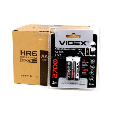 Аккумуляторная батарейка VIDEX HR6/AA 2700mAh 2BL (2/20/200)