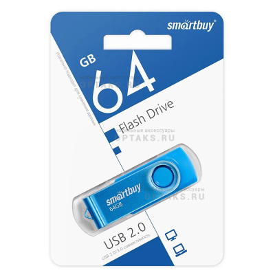 Флешка USB 64 Гб Smartbuy  Twist  синий