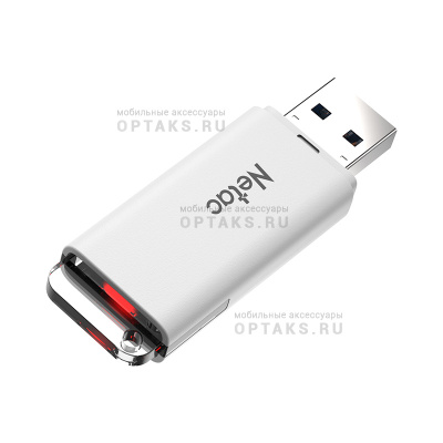 Флешка USB3.0 16 Гб  Netac U185 с LED индикатором, белый (СК)